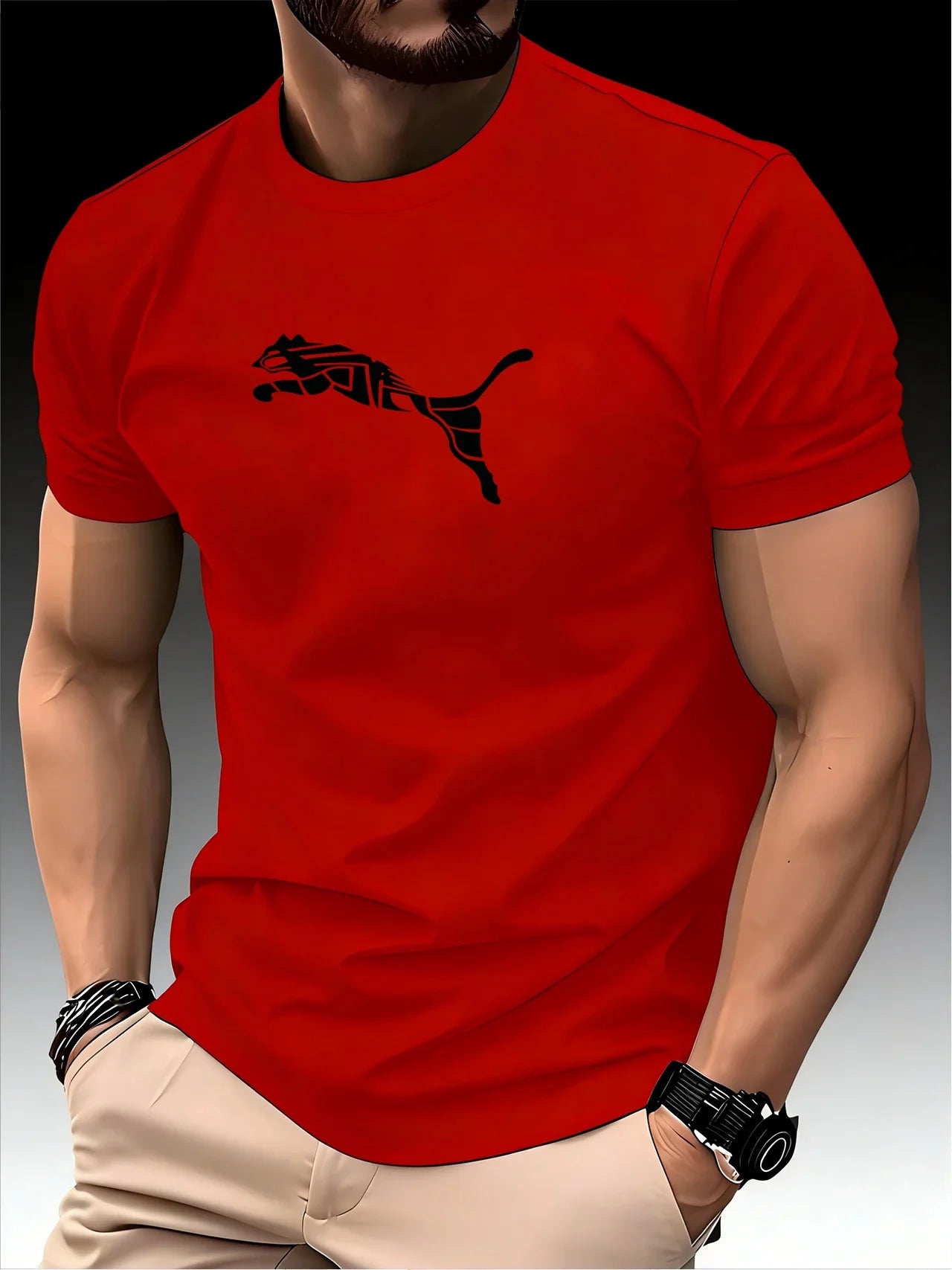 Stylish Men's Leopard Print Tee