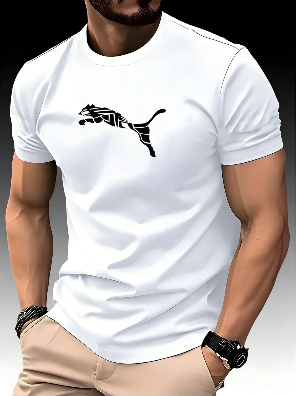Stylish Men's Leopard Print Tee