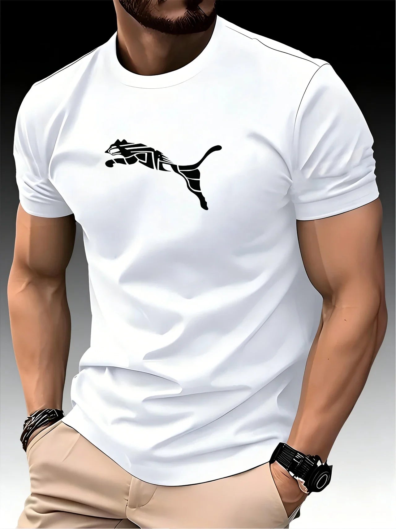 Stylish Men's Leopard Print Tee