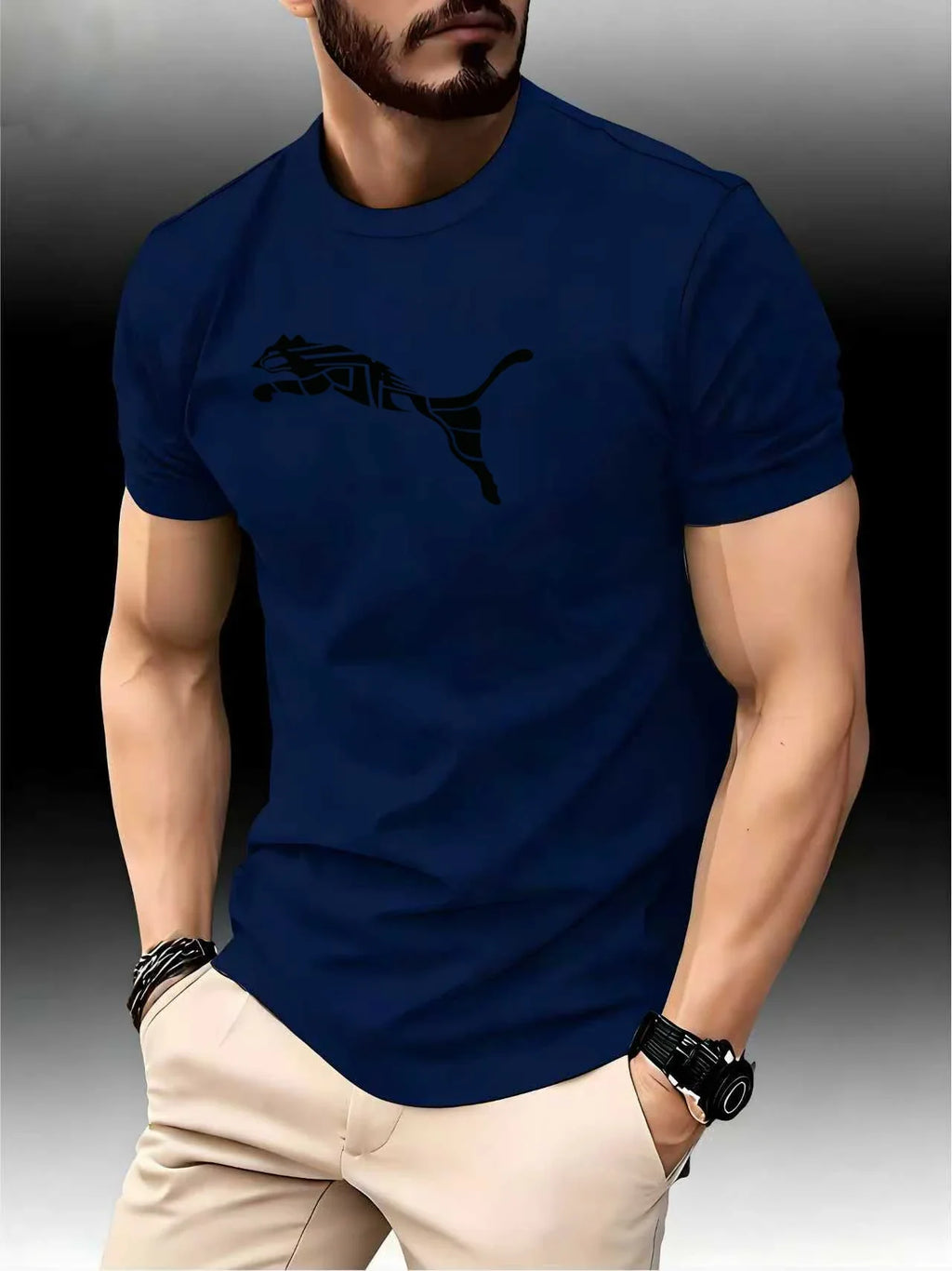 Stylish Men's Leopard Print Tee